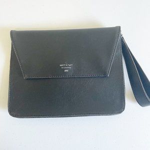 Matt&Nat Black Vegan Leather Large Wristlet Clutch